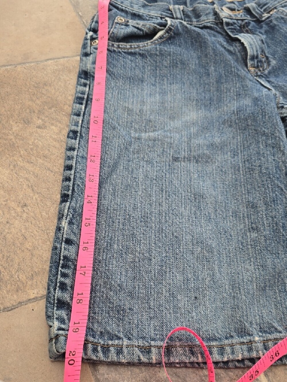 Lee Dark Blue Denim Shorts with Branded Button - Picture 11 of 14